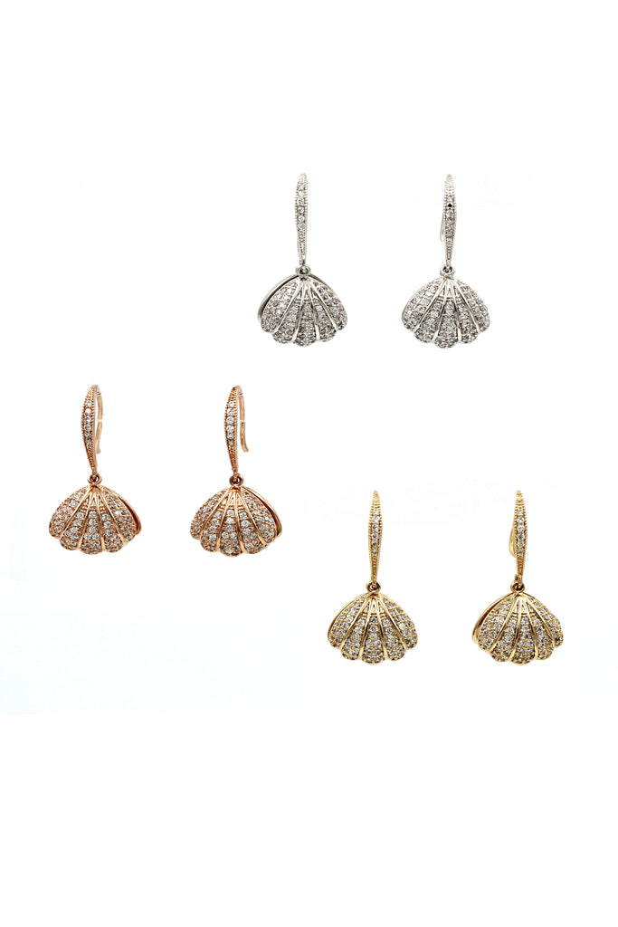 small exquisite shell pearl pendant earrings