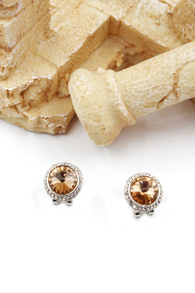 fashion brown crystal earrings