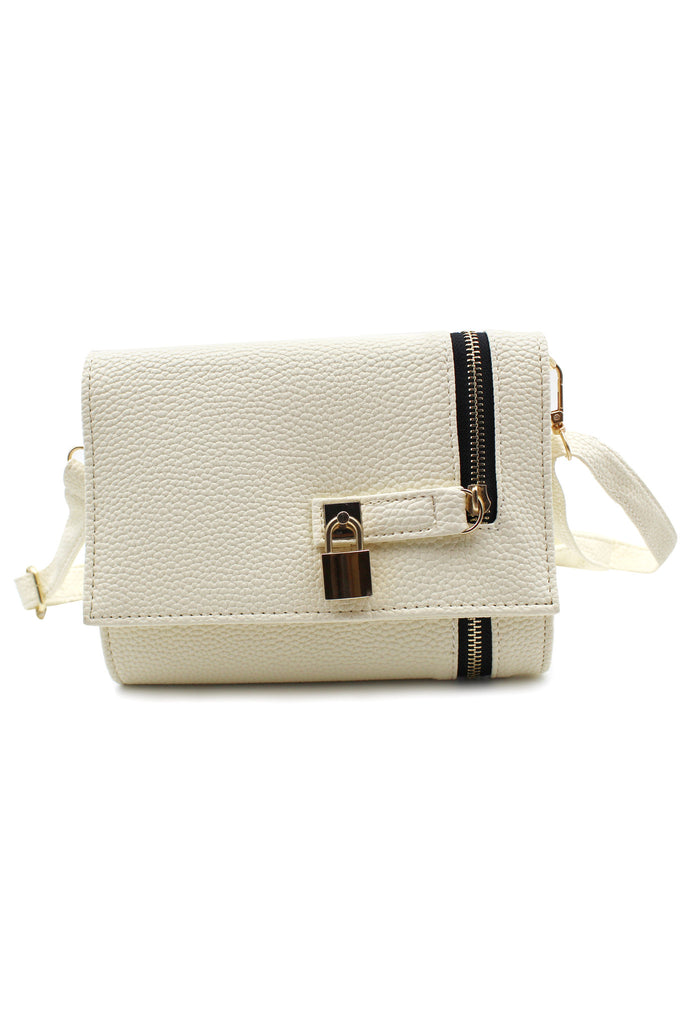 Pebble leather small lock purse