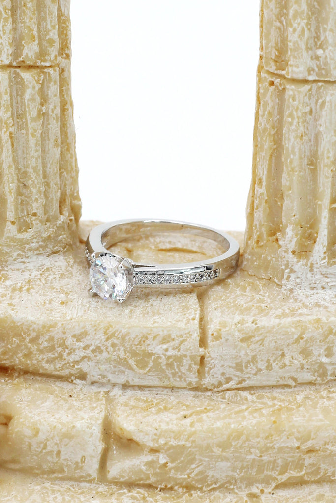 fashion lovely crystal silver ring