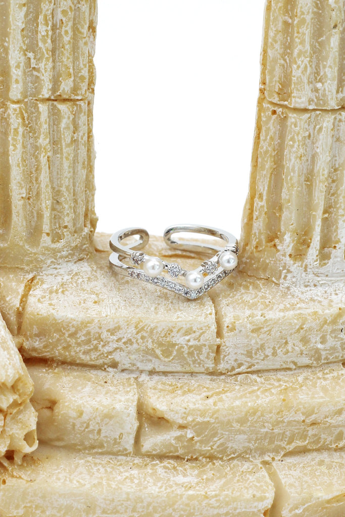 fashion pearl earrings ring set
