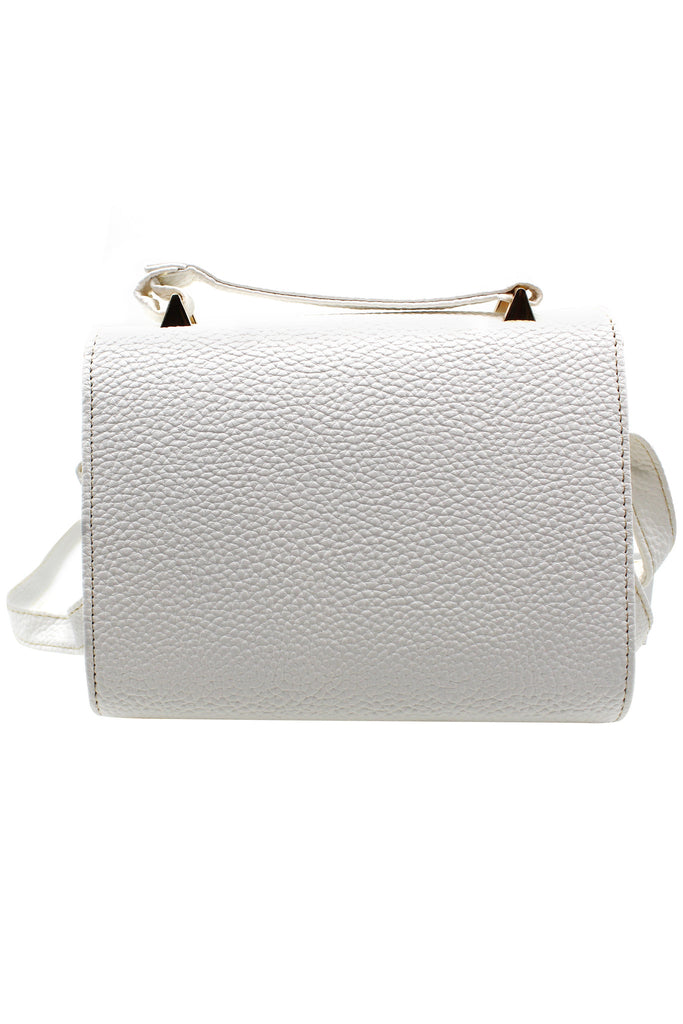 Pebble leather white small purse