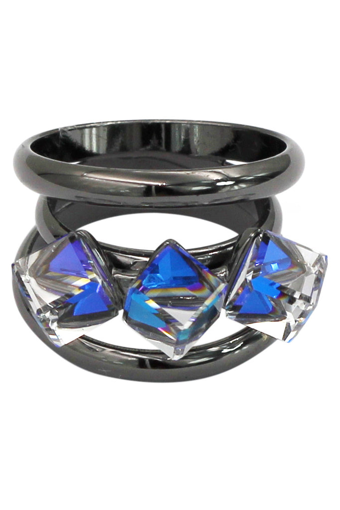 simple square crystal ring