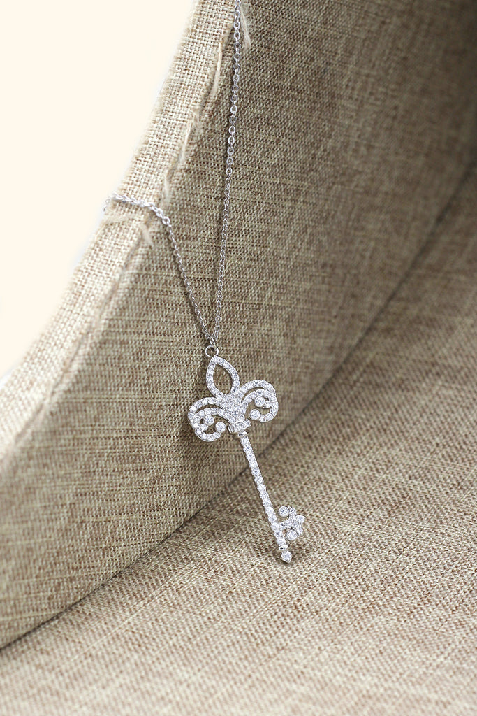 full crystal key necklace