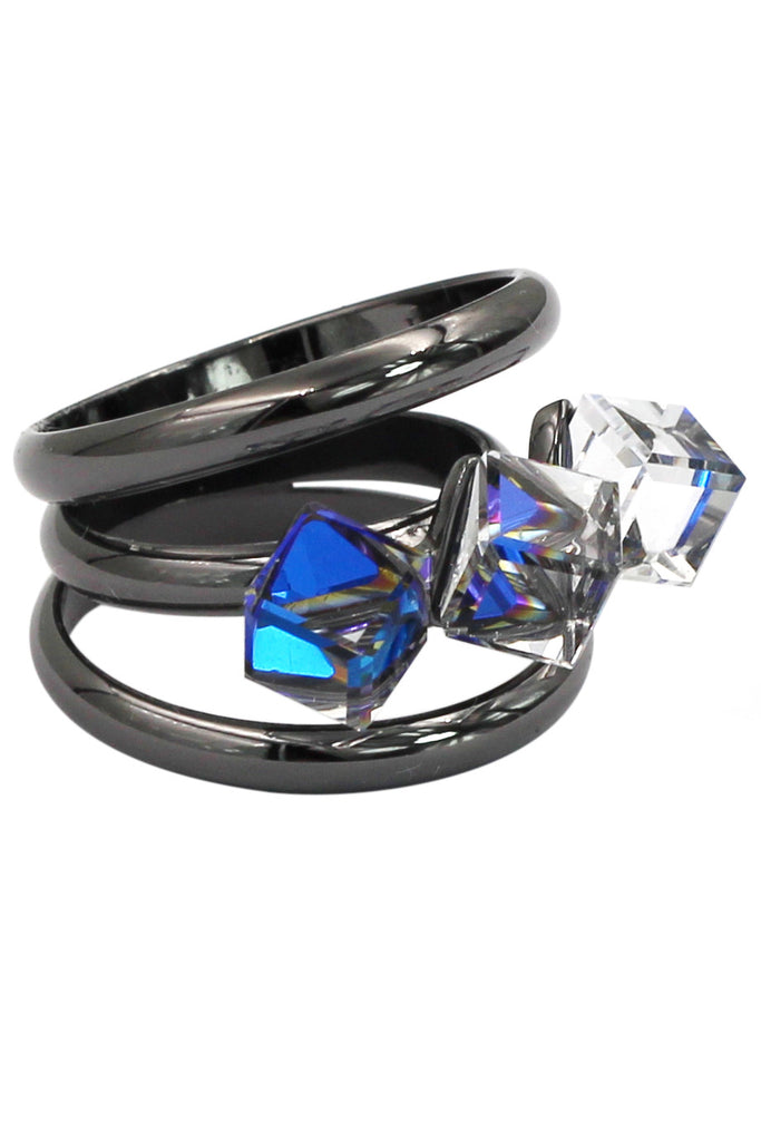 simple square crystal ring