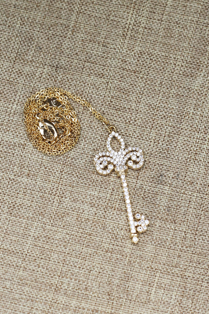 full crystal key necklace