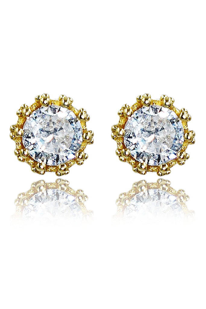 fashion crystal crown stud earrings