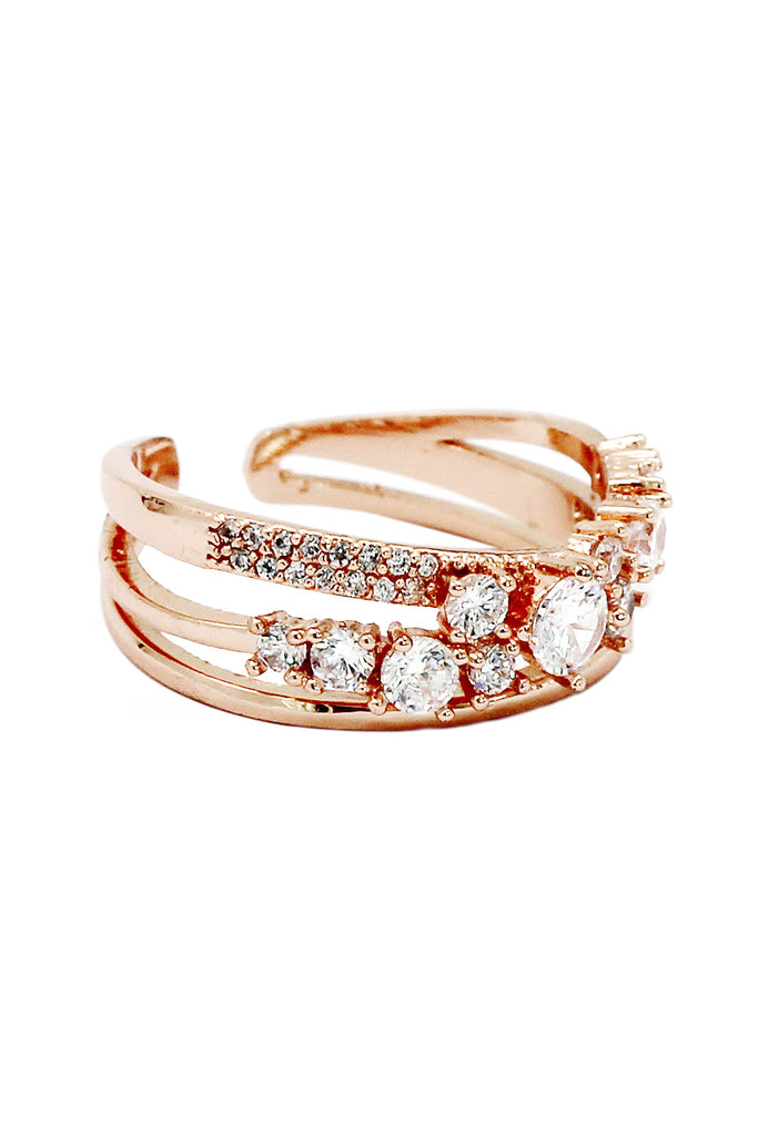 fashion row sparkling crystal ring