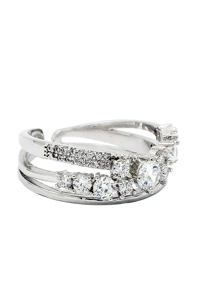 fashion row sparkling crystal ring