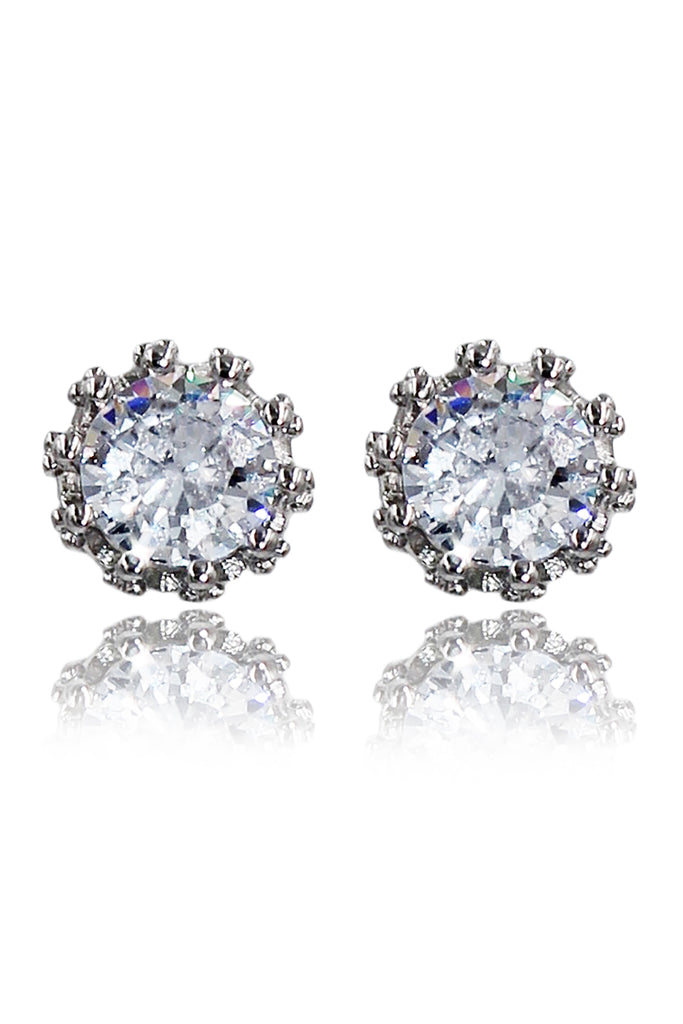 fashion crystal crown stud earrings