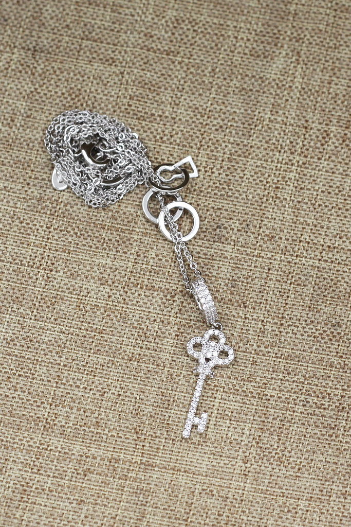 fashion mini key crystal necklace