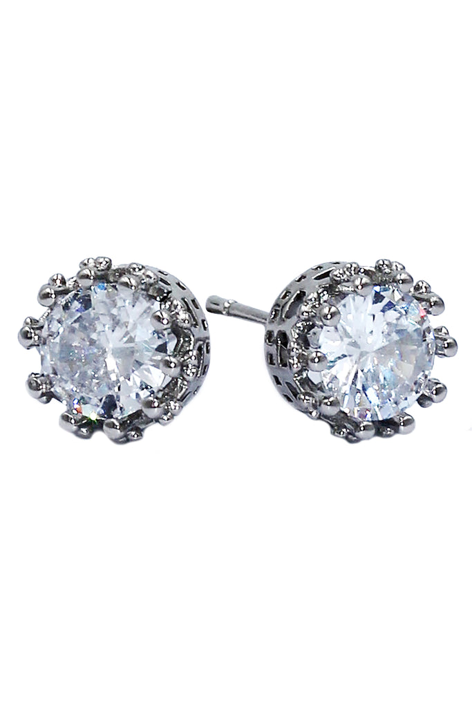 fashion crystal crown stud earrings