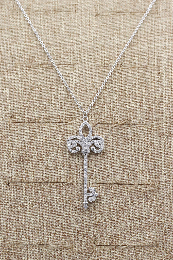 full crystal key necklace