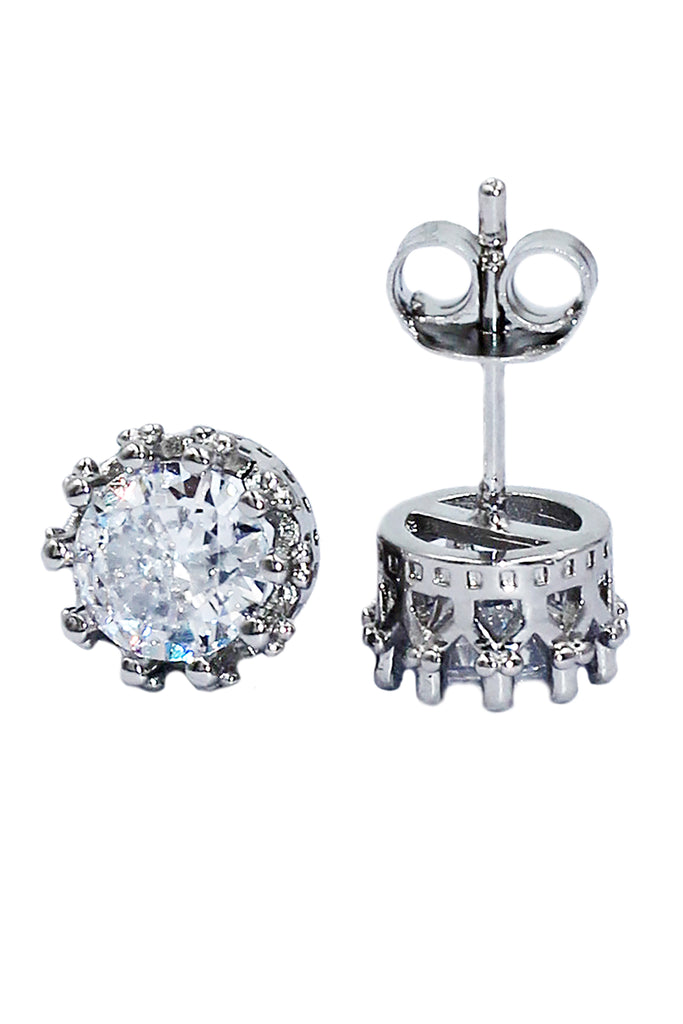 fashion crystal crown stud earrings