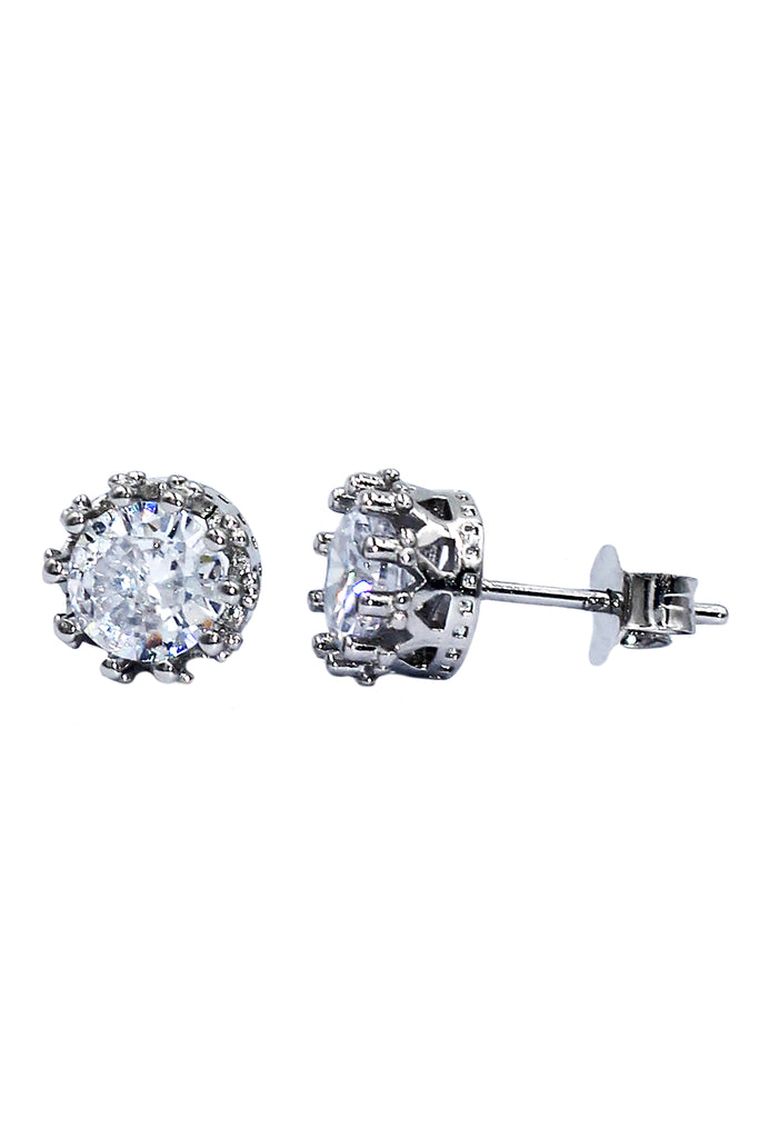 fashion crystal crown stud earrings