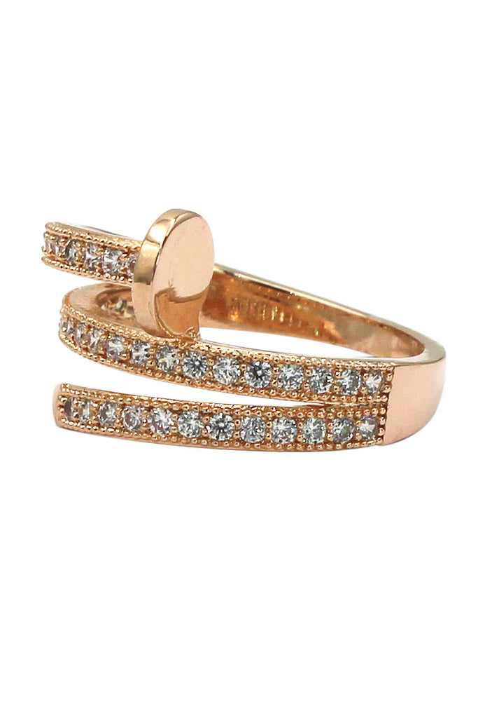 fashion micro pave crystal belt ring