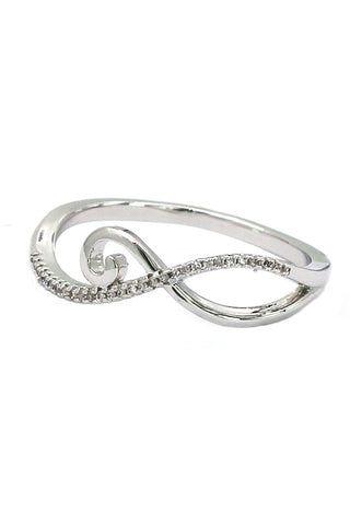 delicate micro crystal silver ring