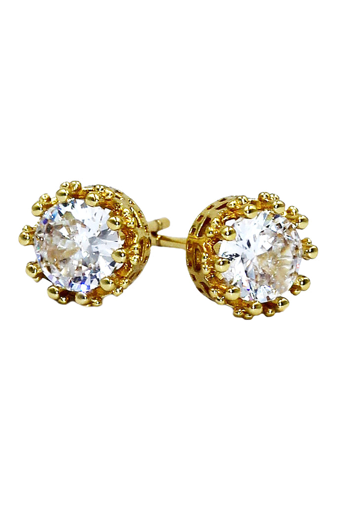 fashion crystal crown stud earrings