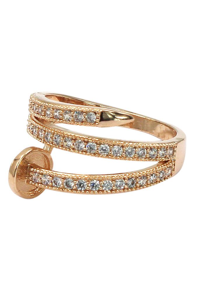 fashion micro pave crystal belt ring