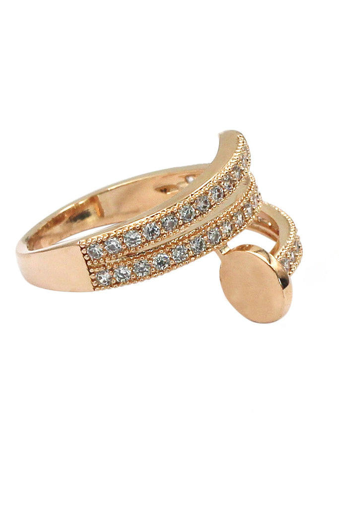 fashion micro pave crystal belt ring