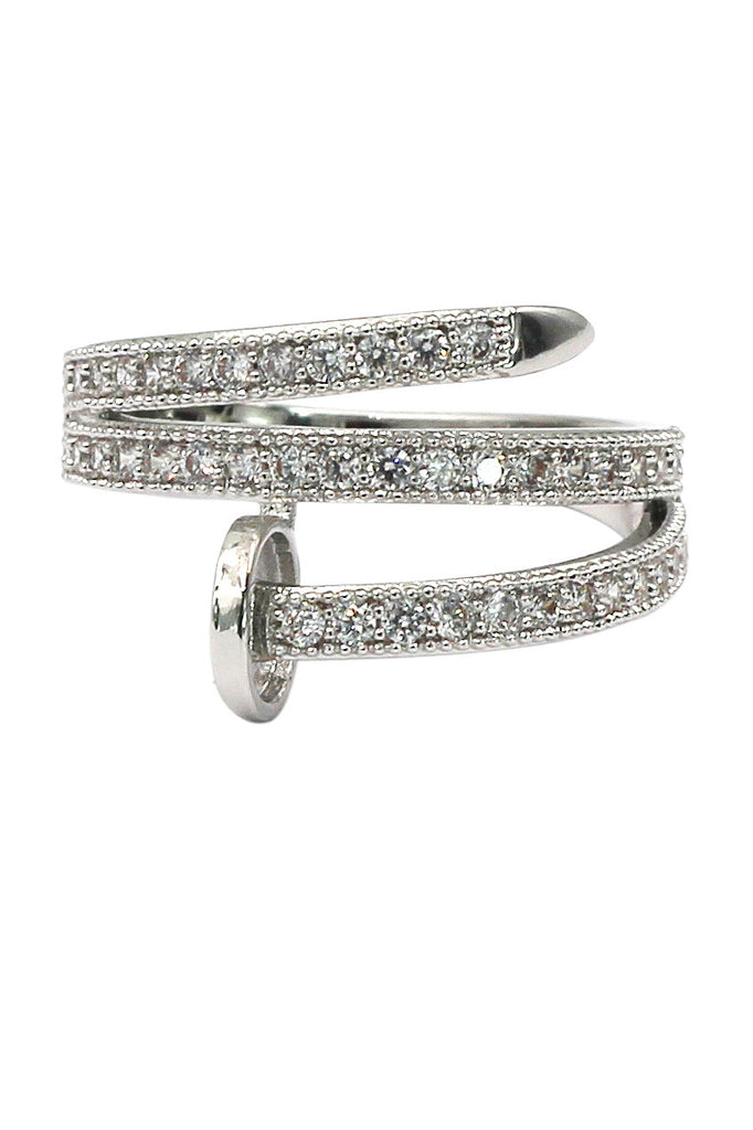 fashion micro pave crystal belt ring