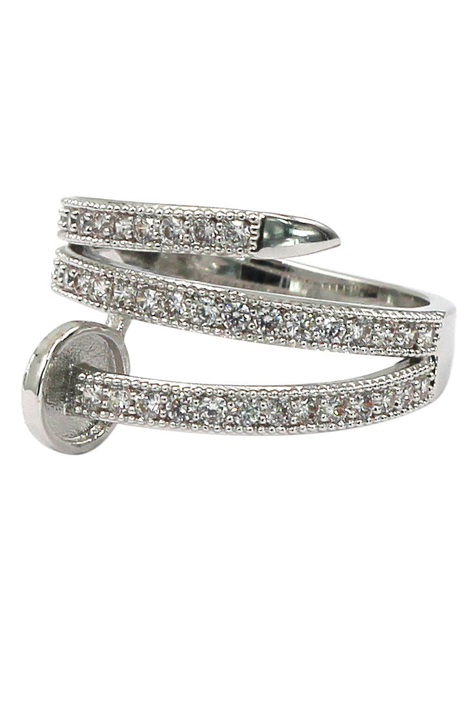 fashion micro pave crystal belt ring