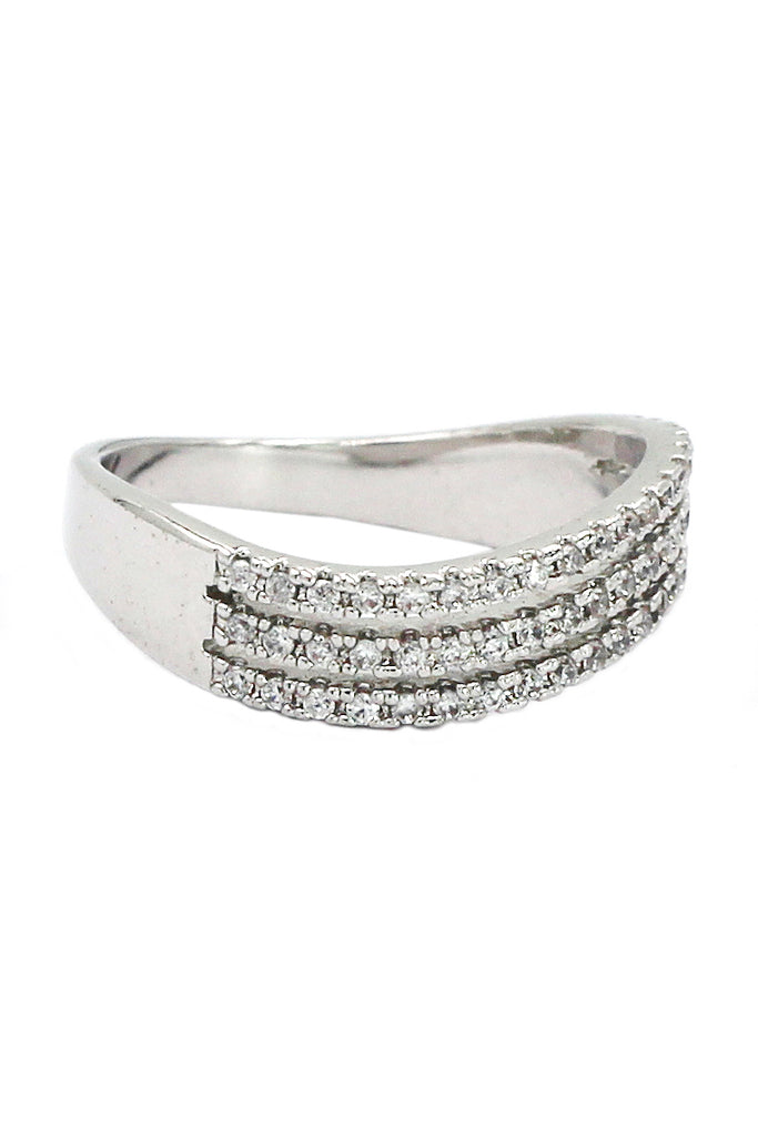 fashion silver crystal ring