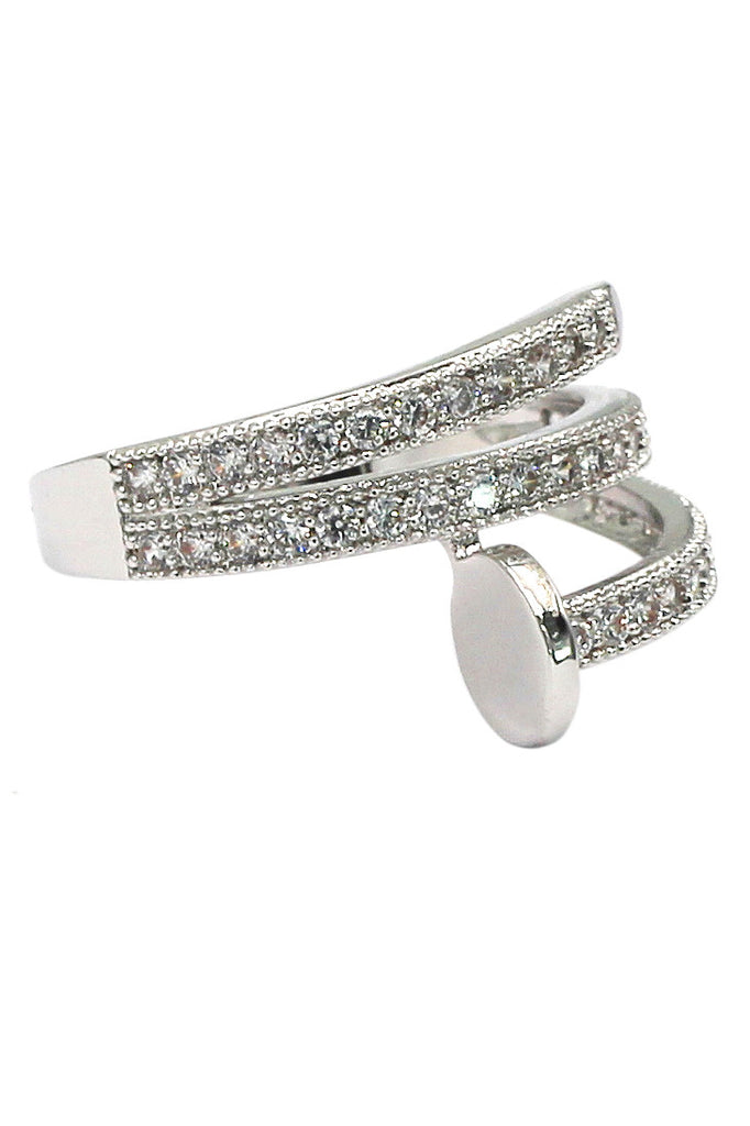 fashion micro pave crystal belt ring