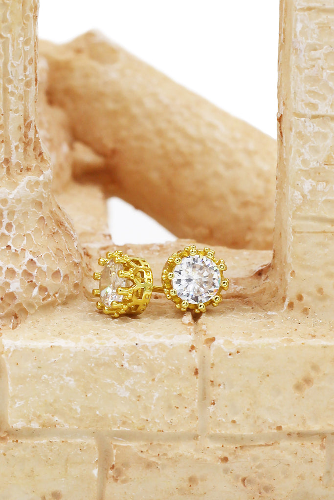 fashion crystal crown stud earrings
