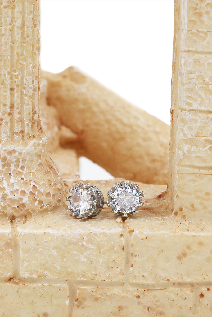 fashion crystal crown stud earrings