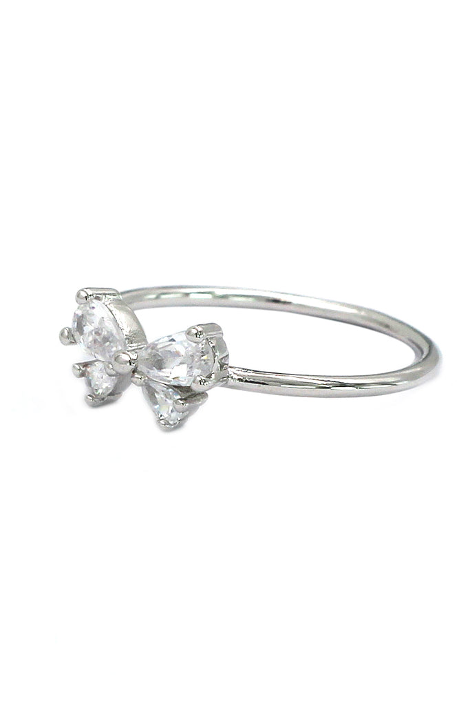 cute bow crystal ring