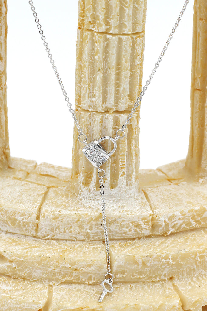 cabinet crystal lock pendant key necklace