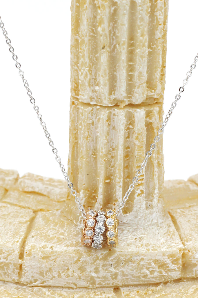 cabinet crystal circle clavicle necklace