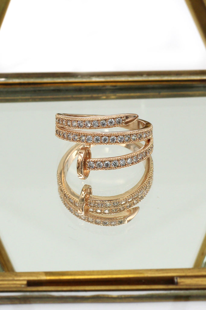 fashion micro pave crystal belt ring