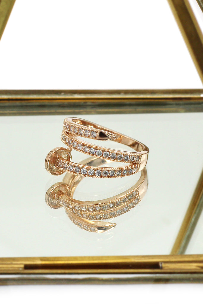 fashion micro pave crystal belt ring