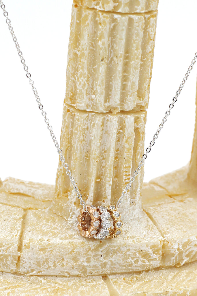 cabinet crystal circle clavicle necklace