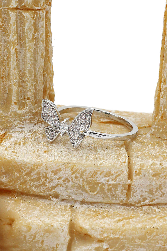 fashion butterfly crystal ring