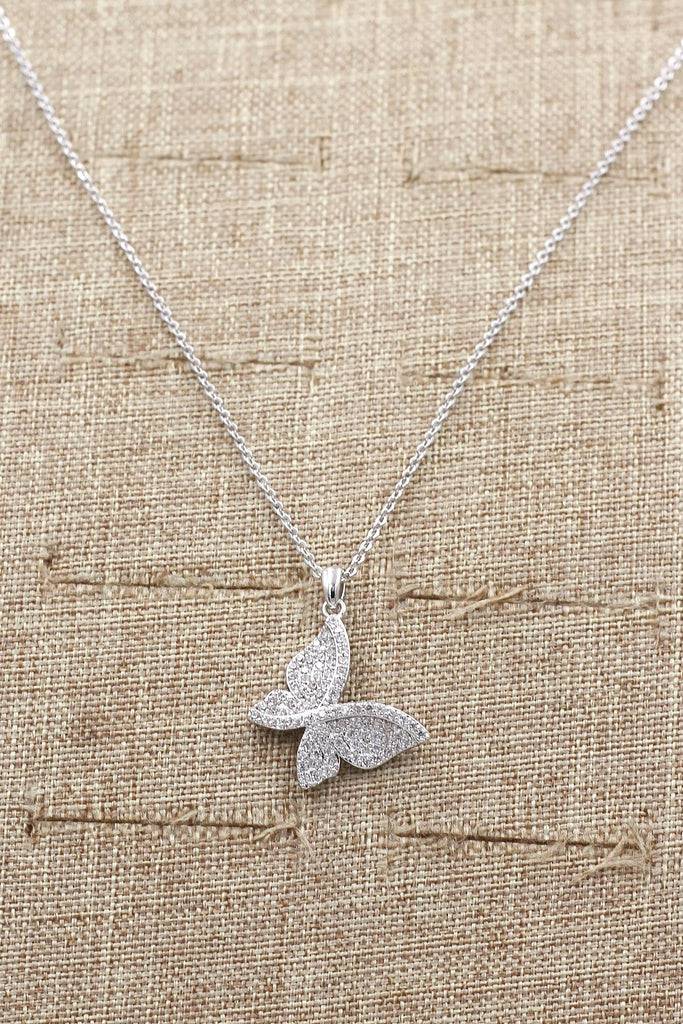 fashion sparkling crystal butterfly necklace ring set