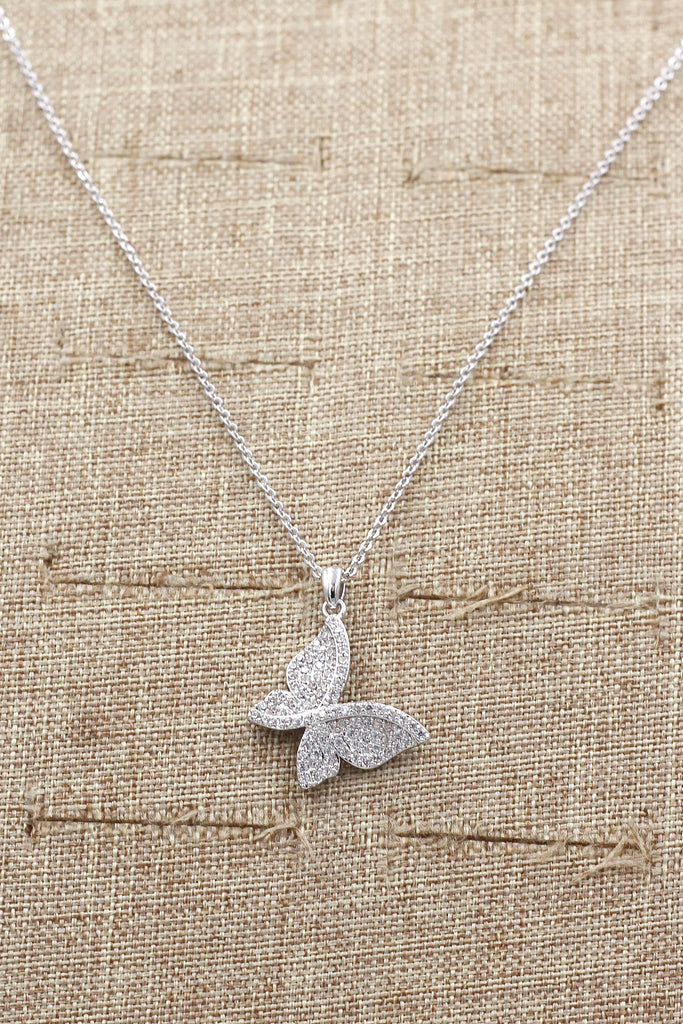 fashion shiny crystal butterfly necklace