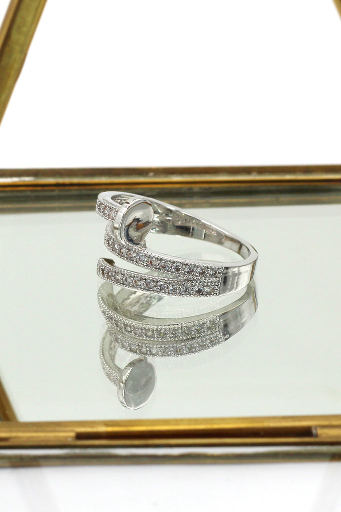 fashion micro pave crystal belt ring