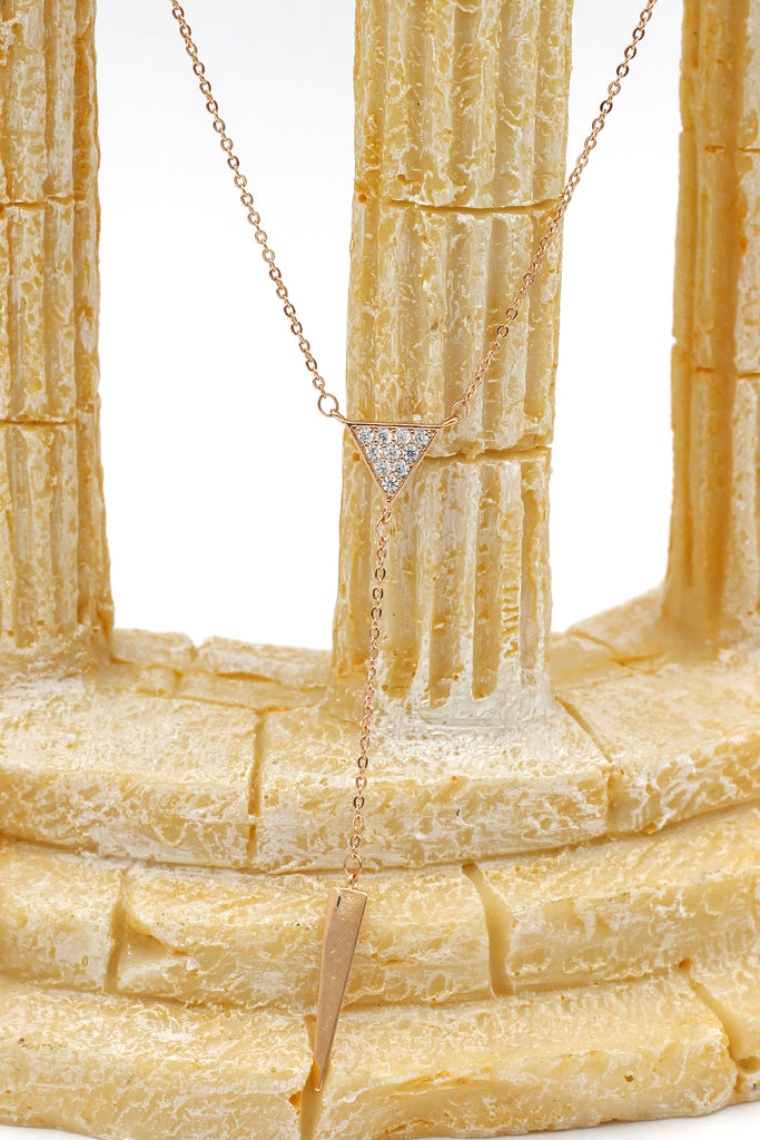 cabinet small triangle crystal pendant necklace