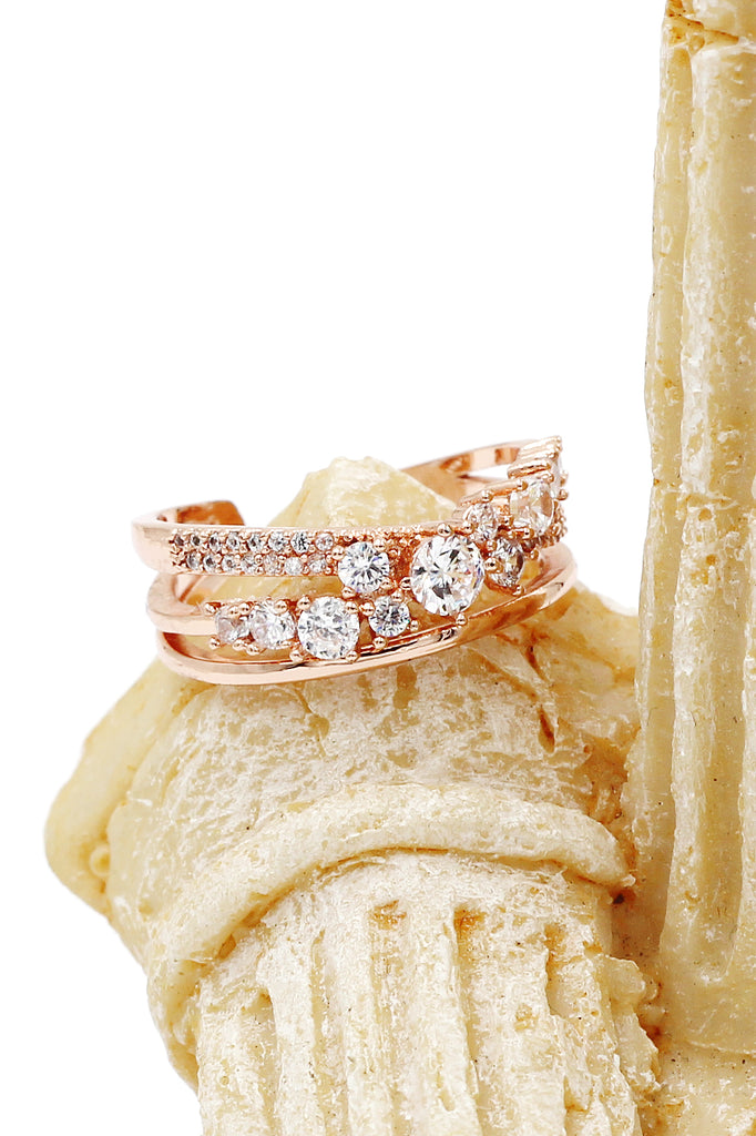 fashion row sparkling crystal ring