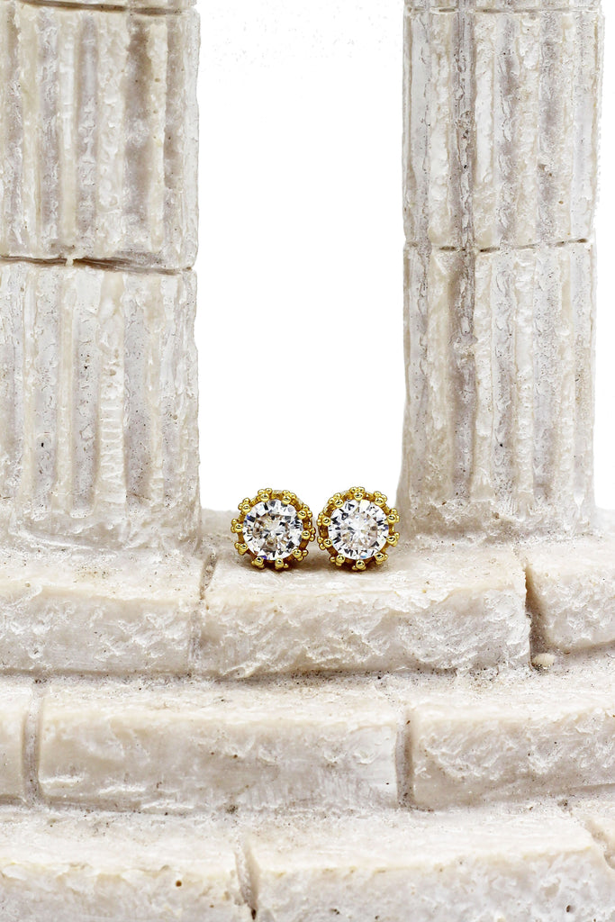 fashion crystal crown stud earrings