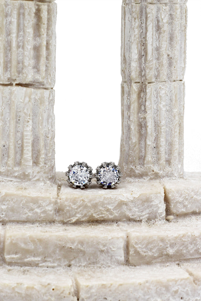 fashion crystal crown stud earrings