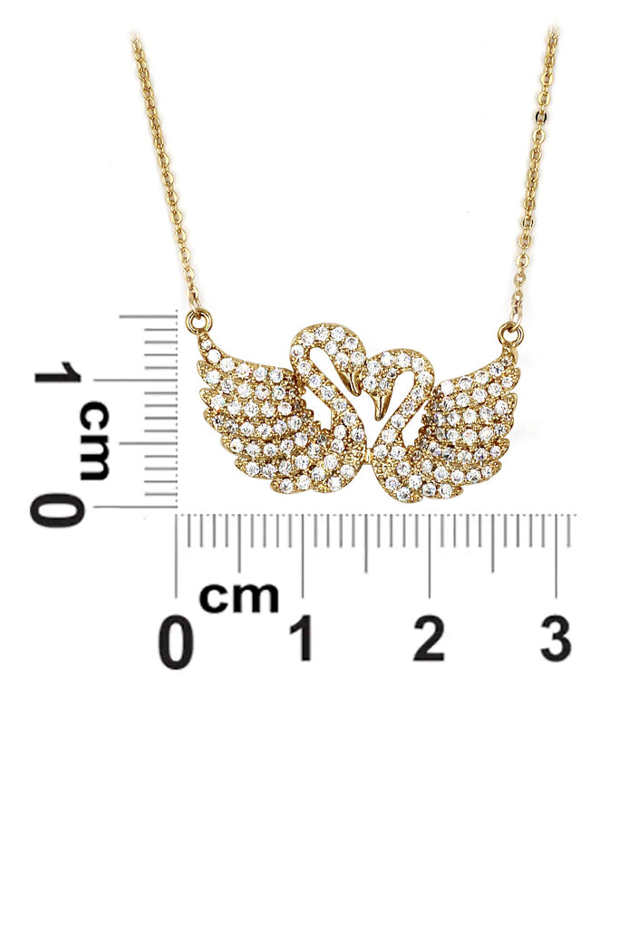 sweet swan love crystal necklace
