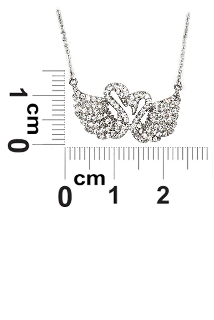 sweet swan love crystal necklace