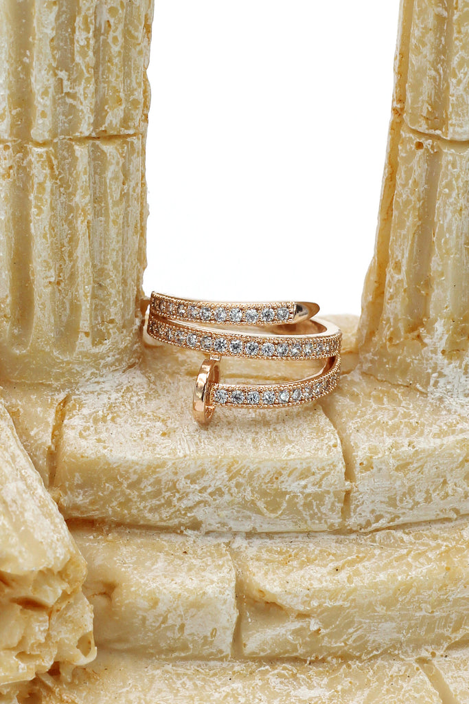 fashion micro pave crystal belt ring