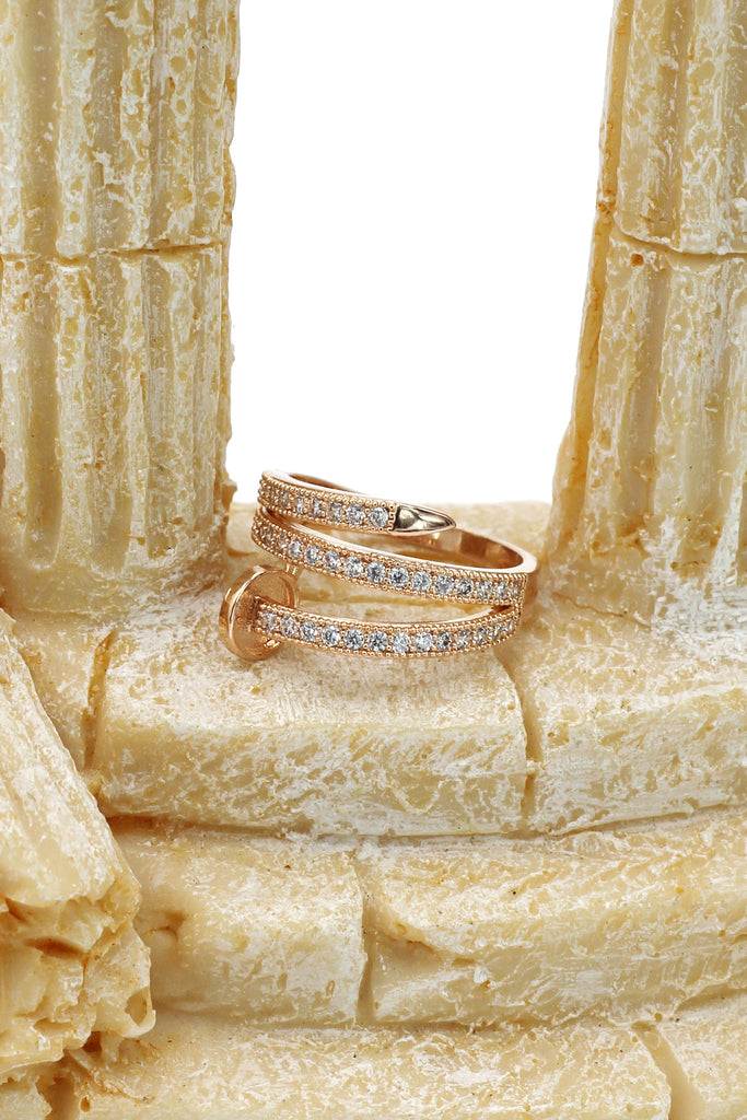 fashion micro pave crystal belt ring