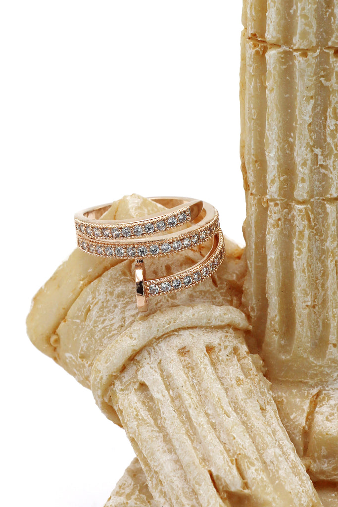 fashion micro pave crystal belt ring