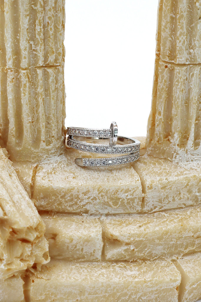 fashion micro pave crystal belt ring
